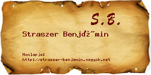 Straszer Benjámin névjegykártya