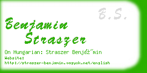 benjamin straszer business card